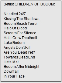 Setlist Children Of Bodom