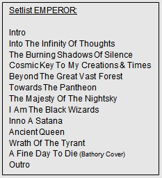 Setlist Emperor